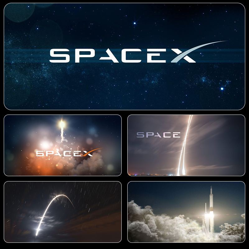 SpaceX太空鼠标垫超大简约宇航员定制键盘垫电脑办公桌垫子锁边