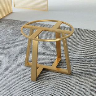 新款玻璃台岩板圆桌腿支架大理石铁艺框架加高桌脚圆形小茶几餐桌