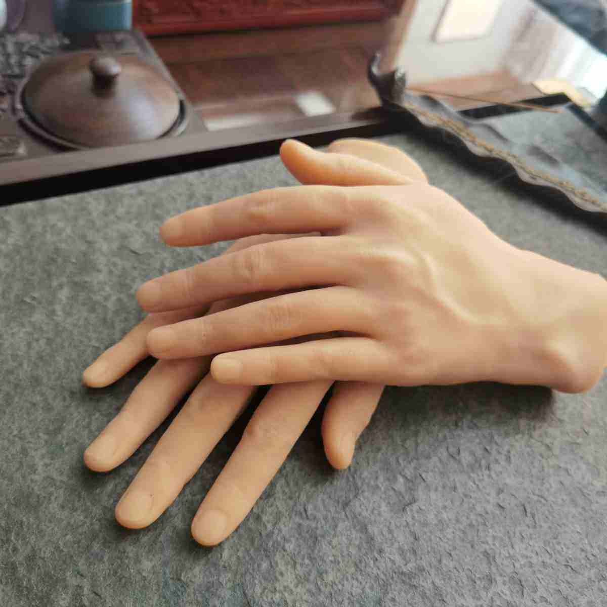 男手仿真手模真人倒模道具饰品模型影视绘画拍照软体实心假手