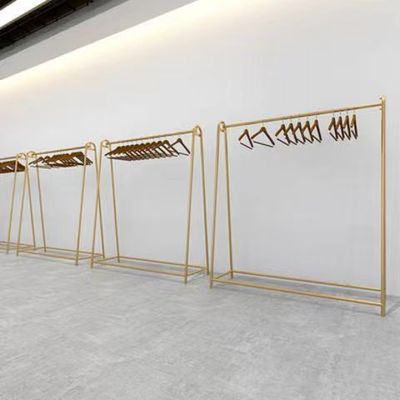 金色衣架服装店专用展示架落地式铁艺童装货架女装挂衣杆婚纱架子
