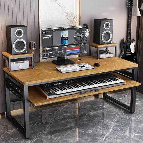 轻奢编曲工作台电子钢琴桌midi键盘音乐制作桌录音室工作编曲桌子