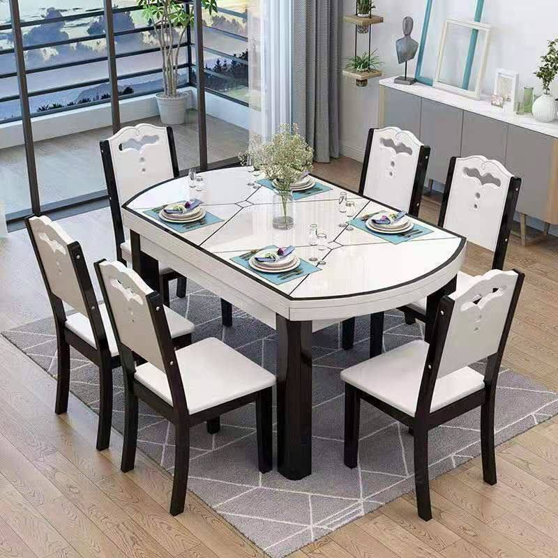 钢化玻璃电磁餐桌组餐桌