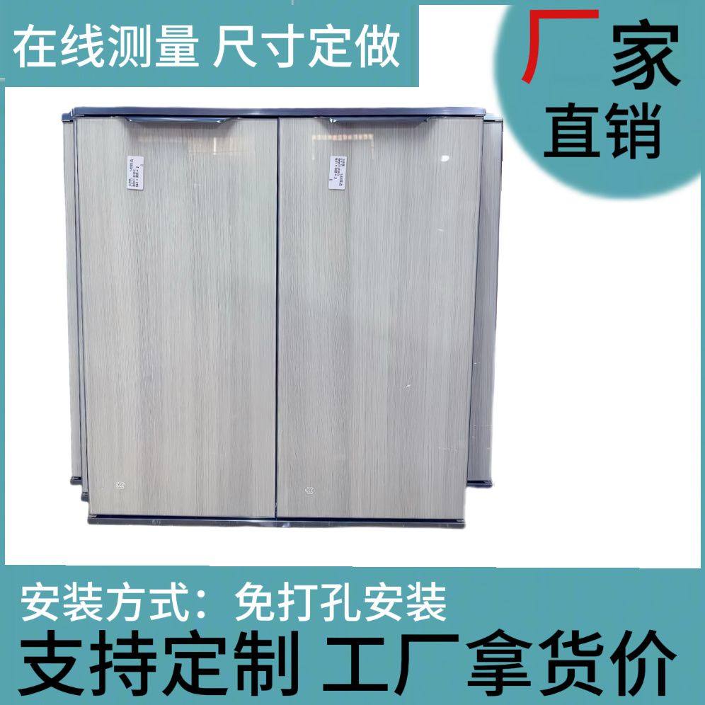 橱柜门定做钢化玻璃晶钢门带框整体橱柜厨房灶台免打孔门板定制柜
