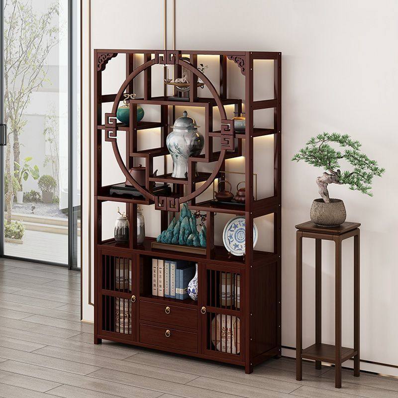 茶室博古架清仓竹制茶柜收纳展示架客厅隔断酒柜紫砂壶摆放多宝阁