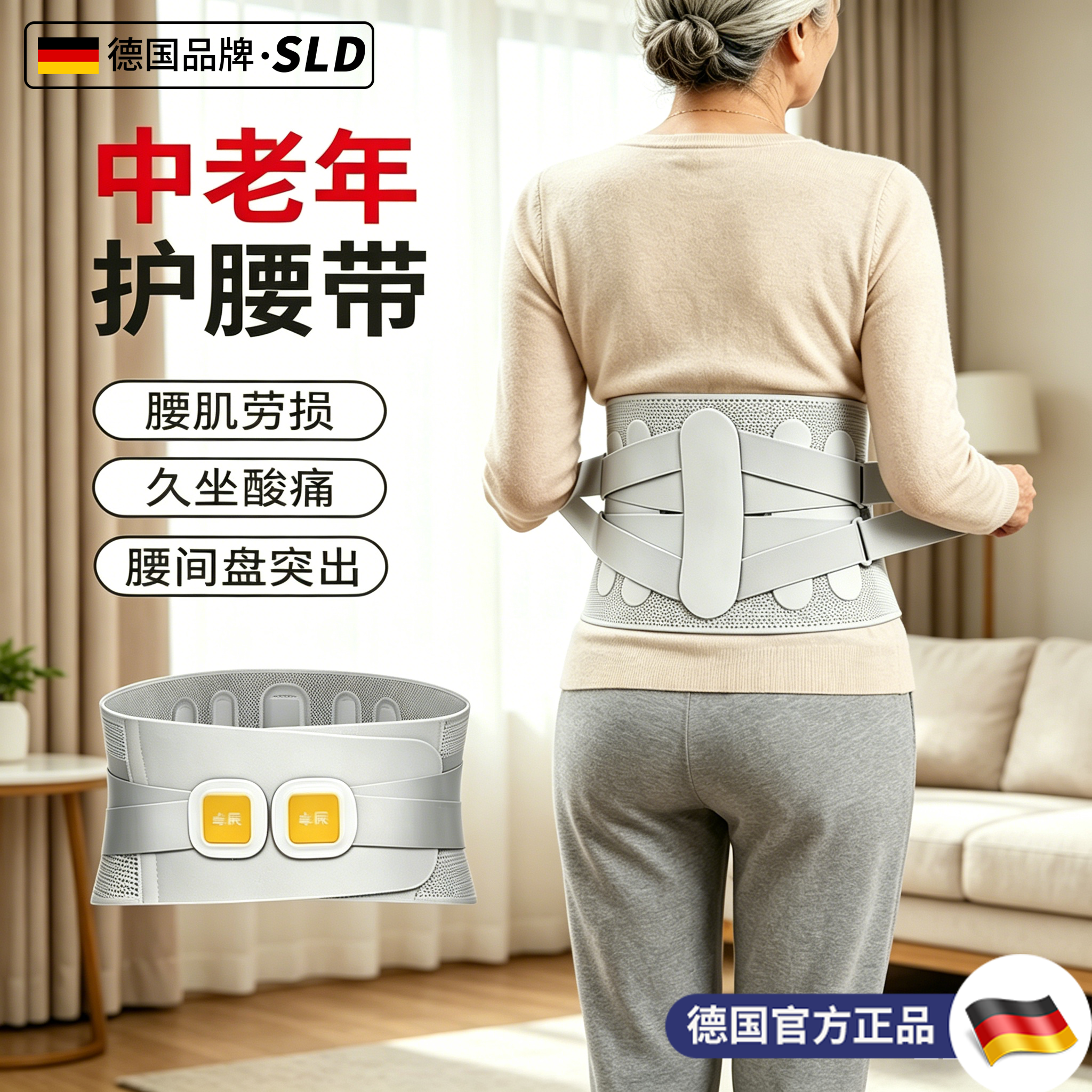德国-SILANGDUN中老年护腰带腰间盘劳损腰椎突出腰肌久坐神器腰托