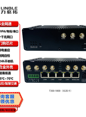 T300_1800力必拓5G双卡聚合器IPV6增强双频wifi6千兆5网口工业级CPE 支持监测仪传感器