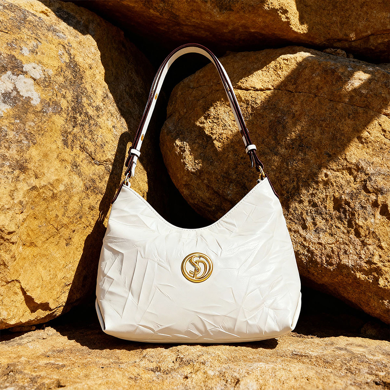 慵懒风真皮hobo包大容量托特包女