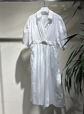 AWN-孤品显瘦针织时尚设计师白色连衣裙3658