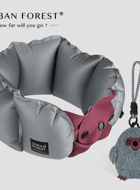 URBAN FOREST鼹鼠充气枕 飞机枕脊椎枕护颈枕u型枕颈枕便携u形枕