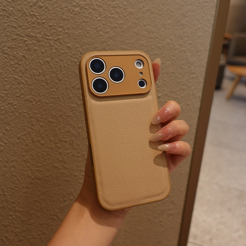 适用苹果17手机壳防摔por新款pro保护壳max皮革iphone磨砂防指纹精孔p全包镜头ins小众pm卡其色i星宇橙色