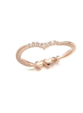 小众设计感可叠戴戒指女生甜美高级轻奢两面佩戴爱心时尚百搭指环