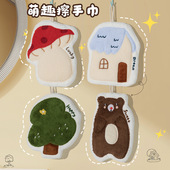 可爱擦手巾吸水挂式 毛绒加厚卫生间擦手帕毛巾洗手小方巾厨房抹布