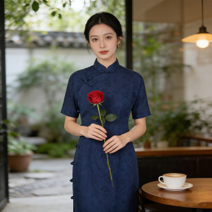 复古中国风女装 棉麻提花日常改良旗袍连衣裙268012 2026年新款