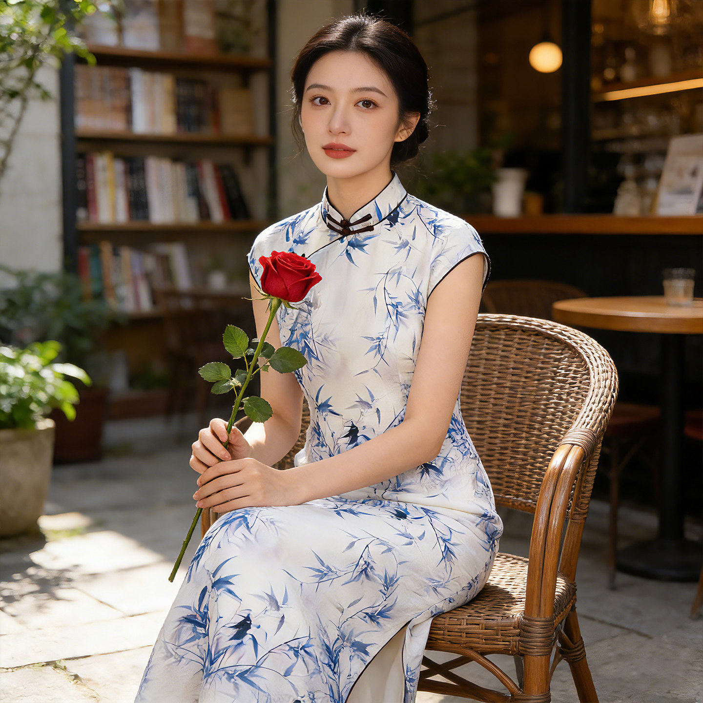 中国风复古女装夏季2026年新款丝棉印花日常改良旗袍连衣裙268059
