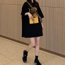 半袖 上衣宽松韩版 中长款 黑色短袖 体恤女装 新款 大码 t恤女2020夏季