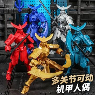 乐颖国创机甲战士幸运13人偶多关节可动创意拼装手办模型解压玩具