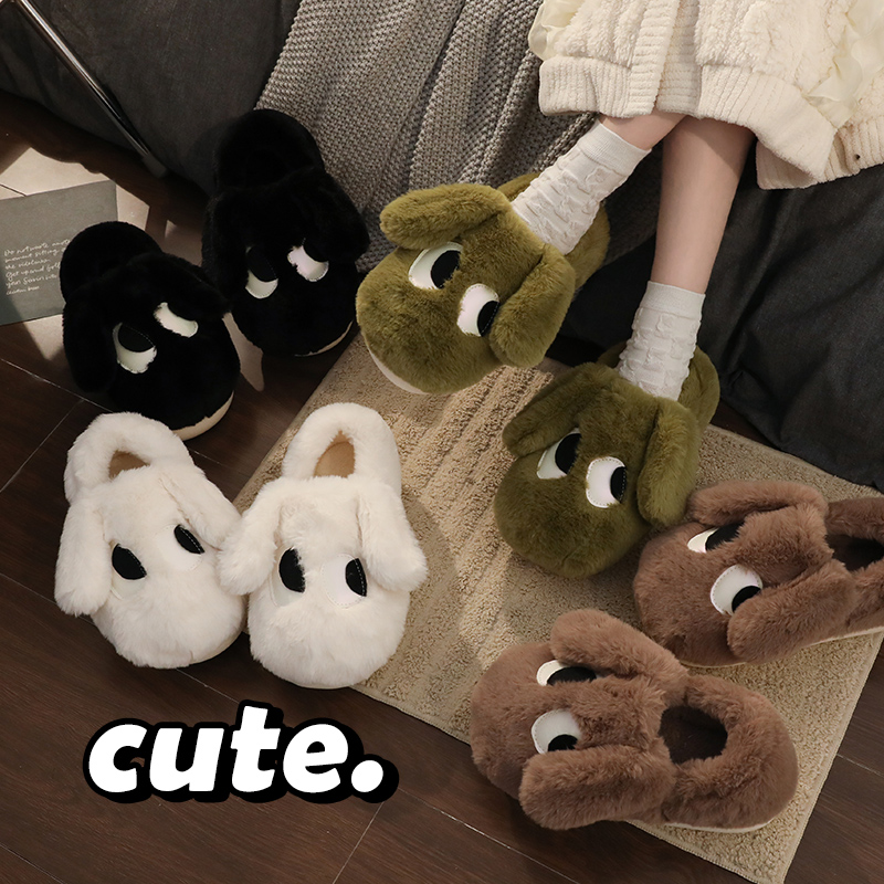 新款毛绒包头卡通拖鞋