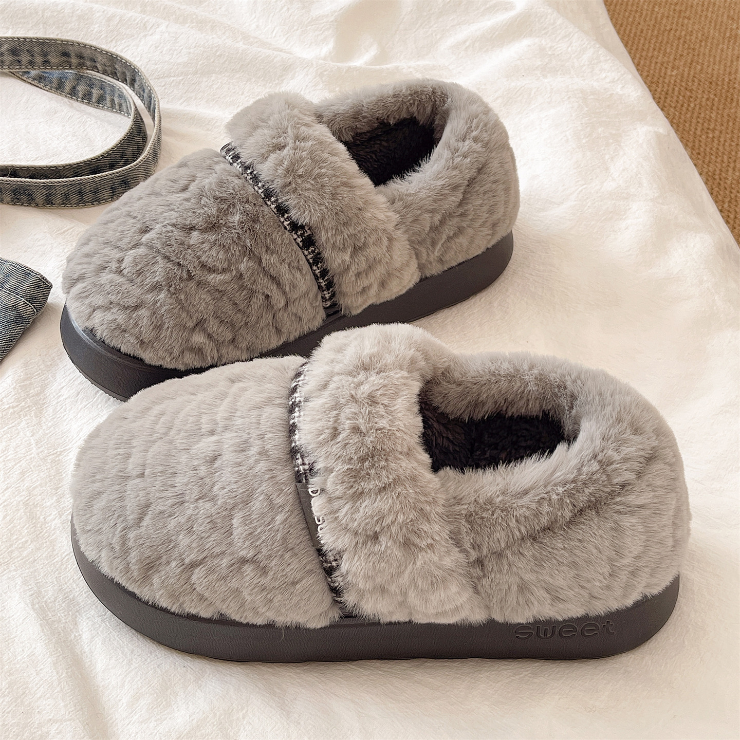 包跟棉鞋男士冬季2025新款室内家居家防滑厚底舒适保暖加绒棉拖鞋