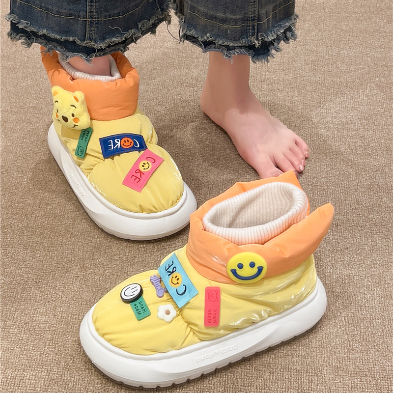 厚底包跟毛绒保暖棉鞋