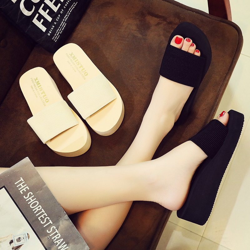 2025新款松糕凉拖鞋女夏网红时尚外穿一字拖中高跟厚底百搭沙滩鞋,女鞋,一字拖,淘宝优惠券,粉丝福利购,淘宝优惠卷