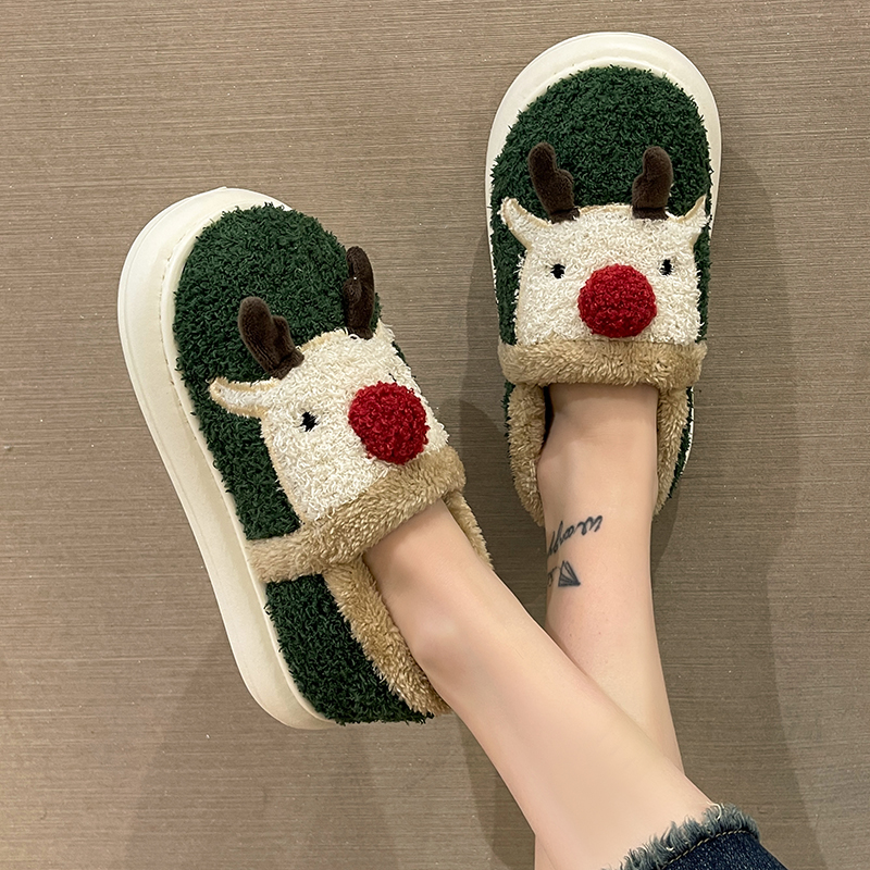 冬季可爱外穿月子保暖厚底棉鞋