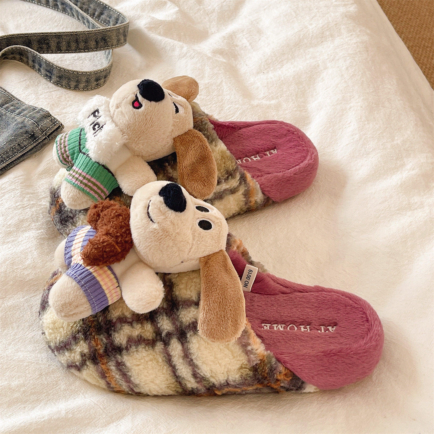 毛毛拖鞋女冬季室内家居毛绒保暖防滑厚底包头外穿卡通小狗棉拖鞋,女鞋,毛毛鞋,淘宝优惠券,粉丝福利购,淘宝优惠卷