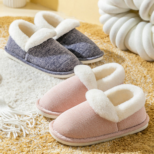 2026新款带后跟棉拖鞋女士冬季包跟加绒情侣室内家居厚底冬款棉鞋