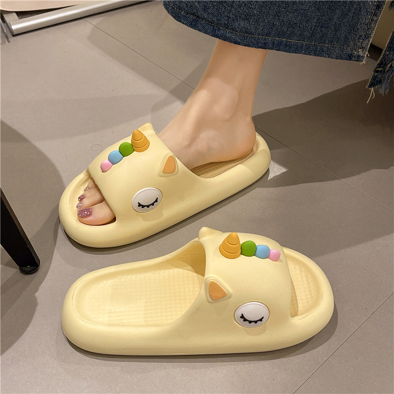 厚底外穿卡通可爱独角兽凉拖鞋