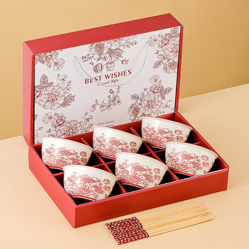 红玫瑰实用定制碗筷伴手礼