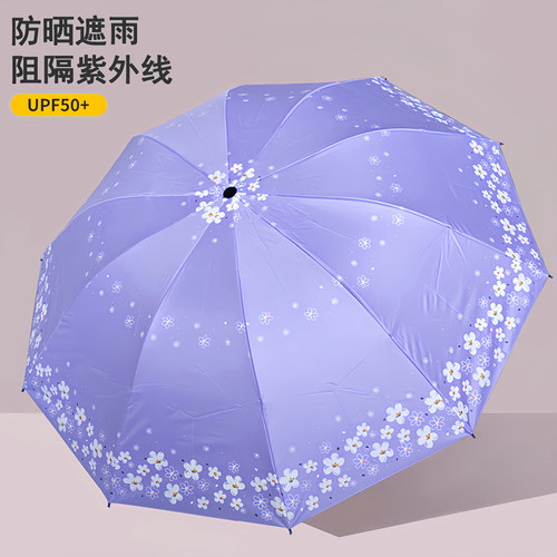 雨众晴雨伞两用女手动大号折叠雨伞黑胶遮阳伞防晒防紫外线太阳伞