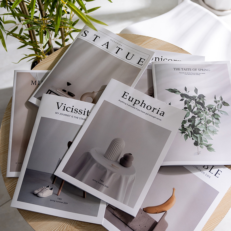 香彩简约英文杂志拍摄背景