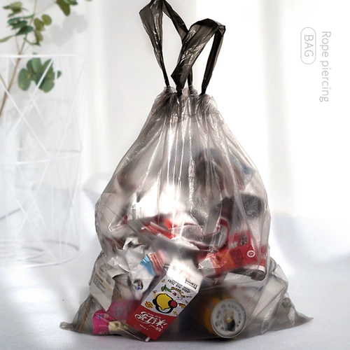 Портативный одноразовый автоматический пластиковый мусорный мешок для домашнего использования, увеличенная толщина, на шнурках