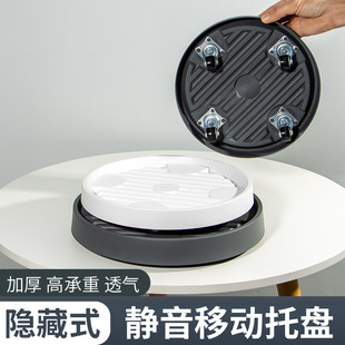 可移动花盆托盘带轮透气底盘垫底座滚轮万向轮塑料滑轮圆形接水盘