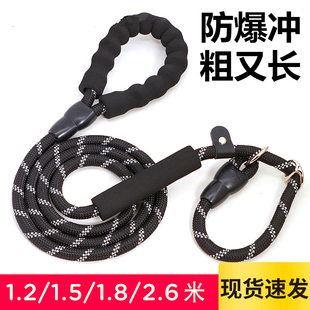 狗狗牵引绳p链遛狗绳中大型犬p绳防爆冲狗链遛金毛牵羊驼宠物狗绳