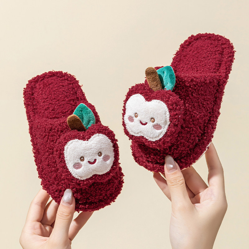 儿童棉拖鞋女童秋冬季新款居家室内卡通苹果可爱宝宝亲子拖鞋女孩,居家布艺,居家棉拖/棉鞋,淘宝优惠券,粉丝福利购,淘宝优惠卷