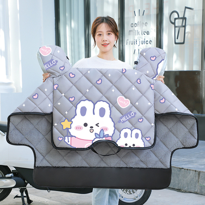 电动摩托车挡风被冬季加绒加厚