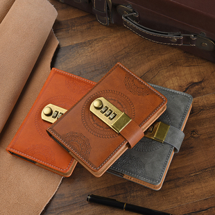 覆古A7密码本带锁加厚学生笔记本创意日记本简约记事本账本文具