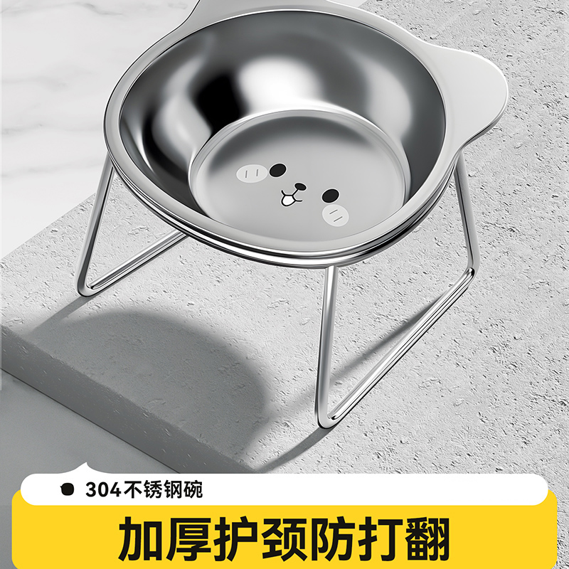 猫碗狗碗不锈钢猫咪水碗不易打翻