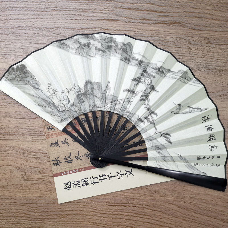 古风古画夏季扇子10寸中国风绢布折扇男霸气随身折叠扇汉服扇