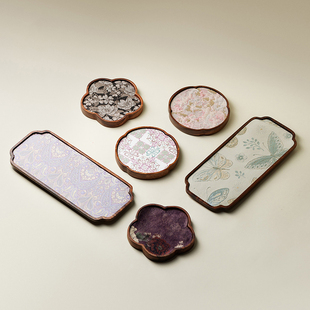 香彩胡桃木干泡盘家用中式茶席小型实木茶盘茶具茶托盘壶承干泡台