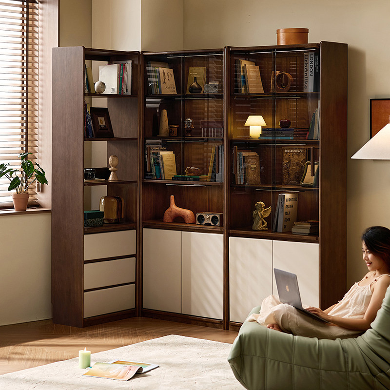 林氏中古风全实木书柜家用客厅