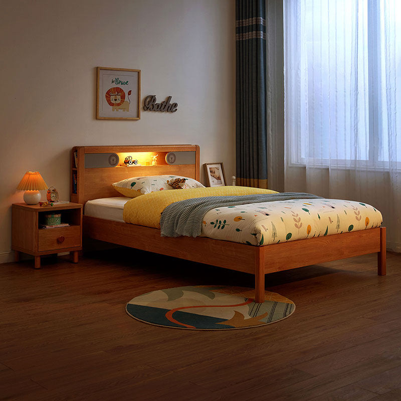 儿童床男孩女孩实木框简约单人床小户型小床儿童房kn1a林氏木业