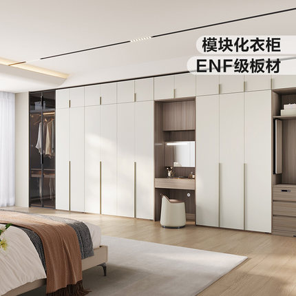 LINSYKIDS衣柜连书桌一体家用卧室小户型衣橱梳妆台林氏木业VK1D