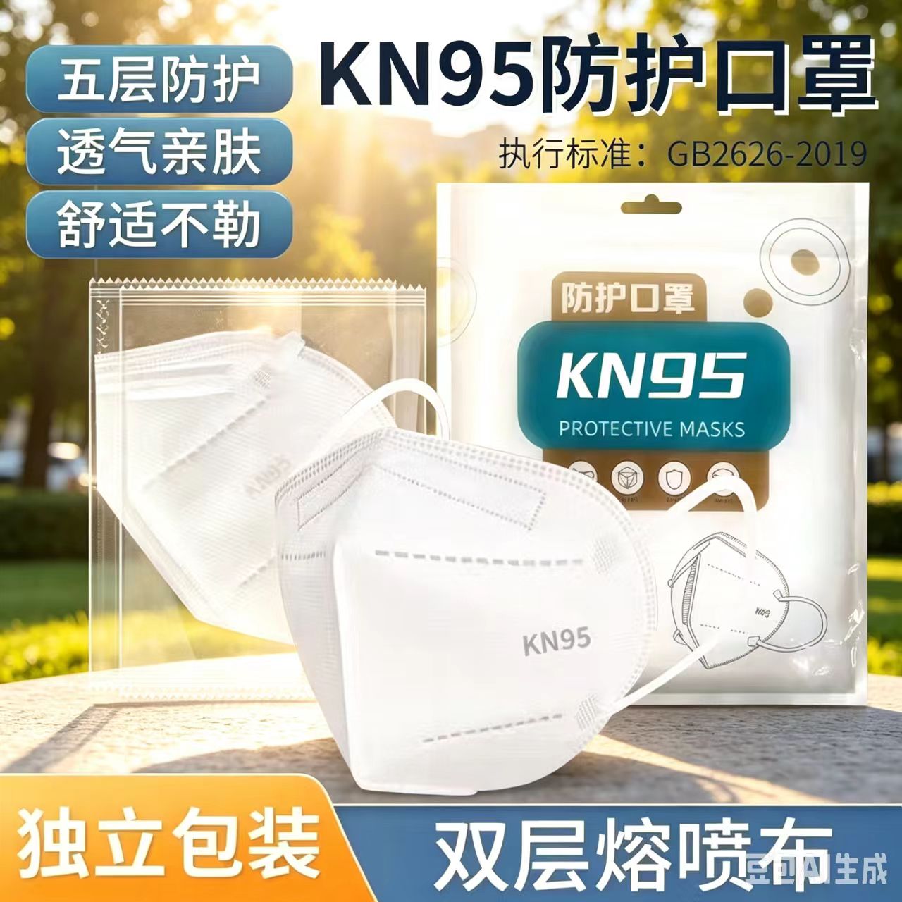 kn95防尘口罩3d立体一次性防工业粉尘防雾霾电焊工KN95成人口罩