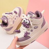 女孩大棉鞋 女童棉鞋 子 新款 学生大童二棉童鞋 加绒儿童板鞋 2025冬季