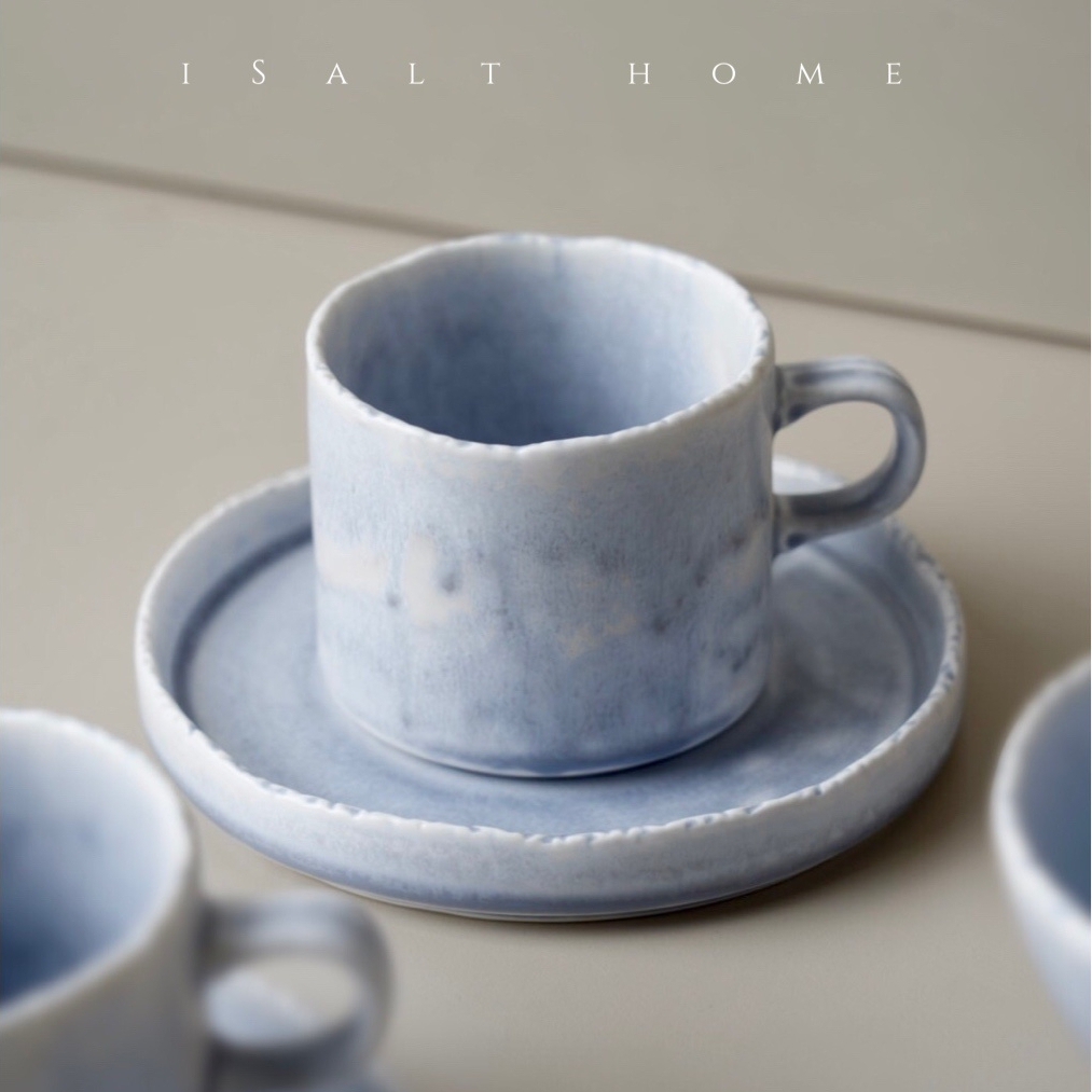 DXC砚山冰心蓝咖啡杯碟套装