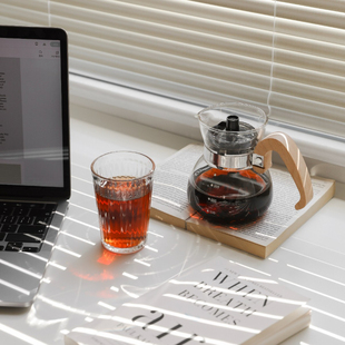 手冲耐热玻璃壶茶壶 isalt 日式 木柄咖啡壶 可电加热下午茶茶具