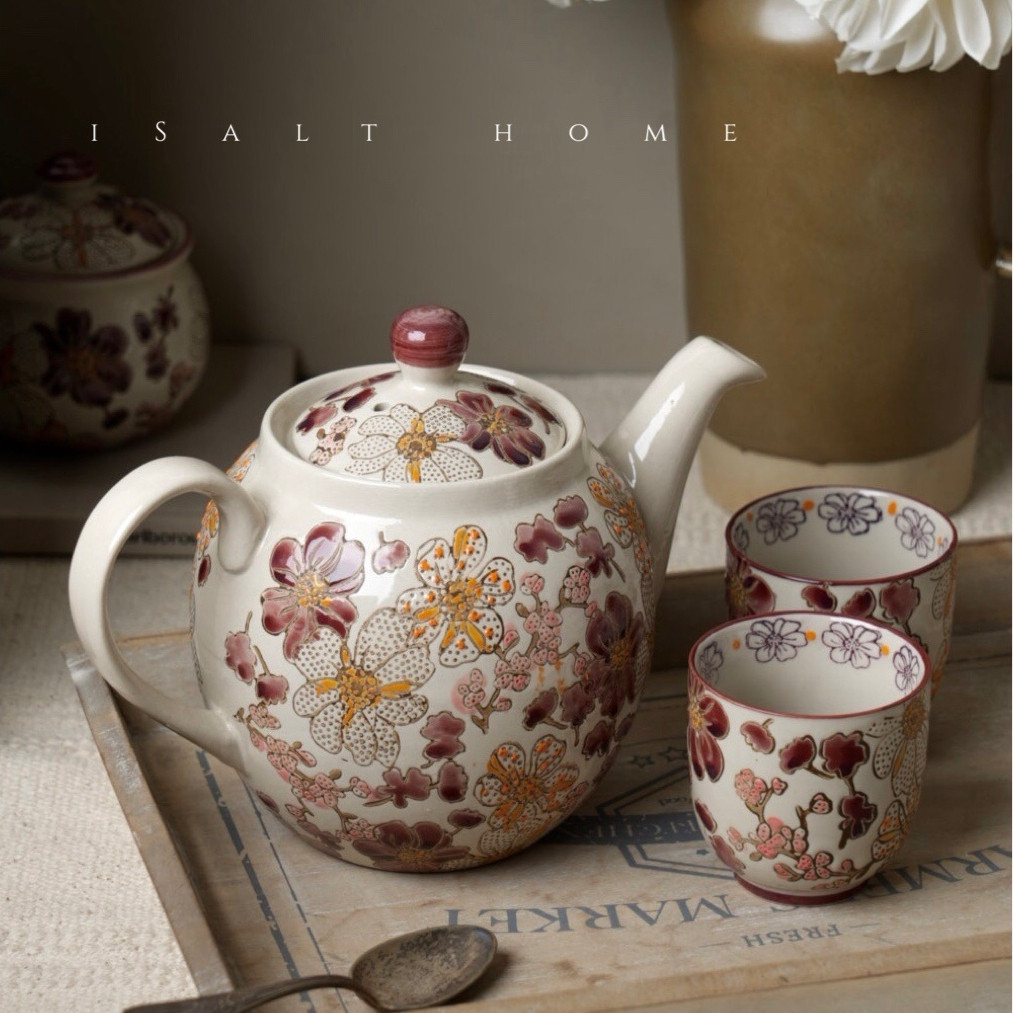 手绘油画山梅牡丹餐具系列家用马克杯手握杯碗收纳罐壶创意个性,餐饮具,餐具瓷器套装,淘宝优惠券,粉丝福利购,淘宝优惠卷