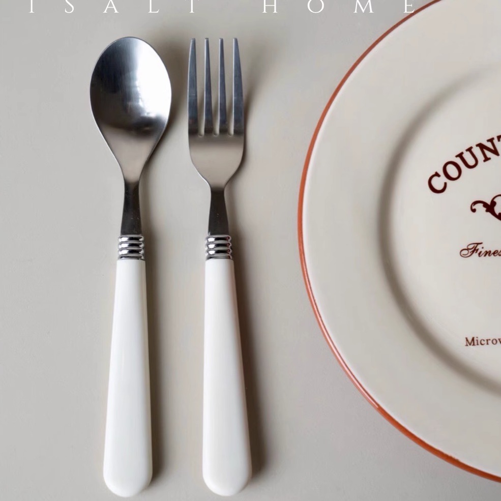 高颜值叉子勺子筷子合集吃饭汤勺甜品勺搅拌咖啡勺西餐厅牛排刀叉