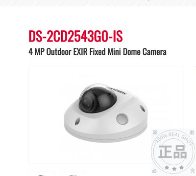 Hikvision英文版DS-2CD2543G0-IWS 4MP IR Fixed Mini Dome Netwo